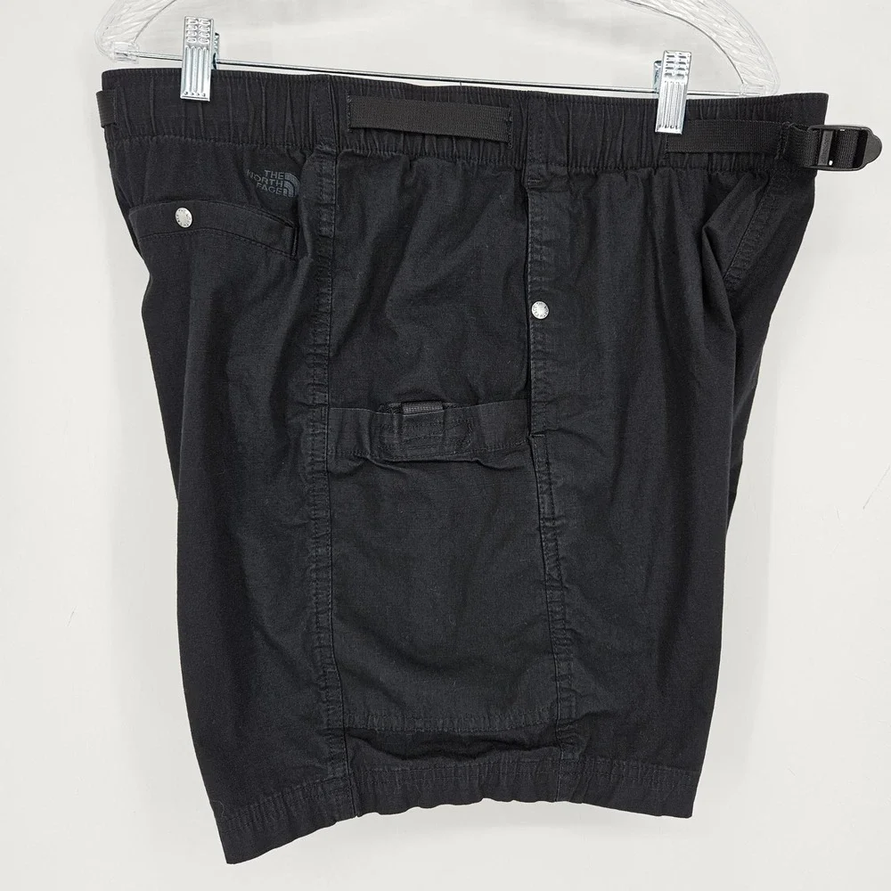 North Face Shorts Mens Large Belted Hiking Outdoor Black Travel Cargo